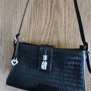 BRIGHTON MEDIUM BLACK SHOULDER PURSE, REMOVABLE STRAP, EXC COND.